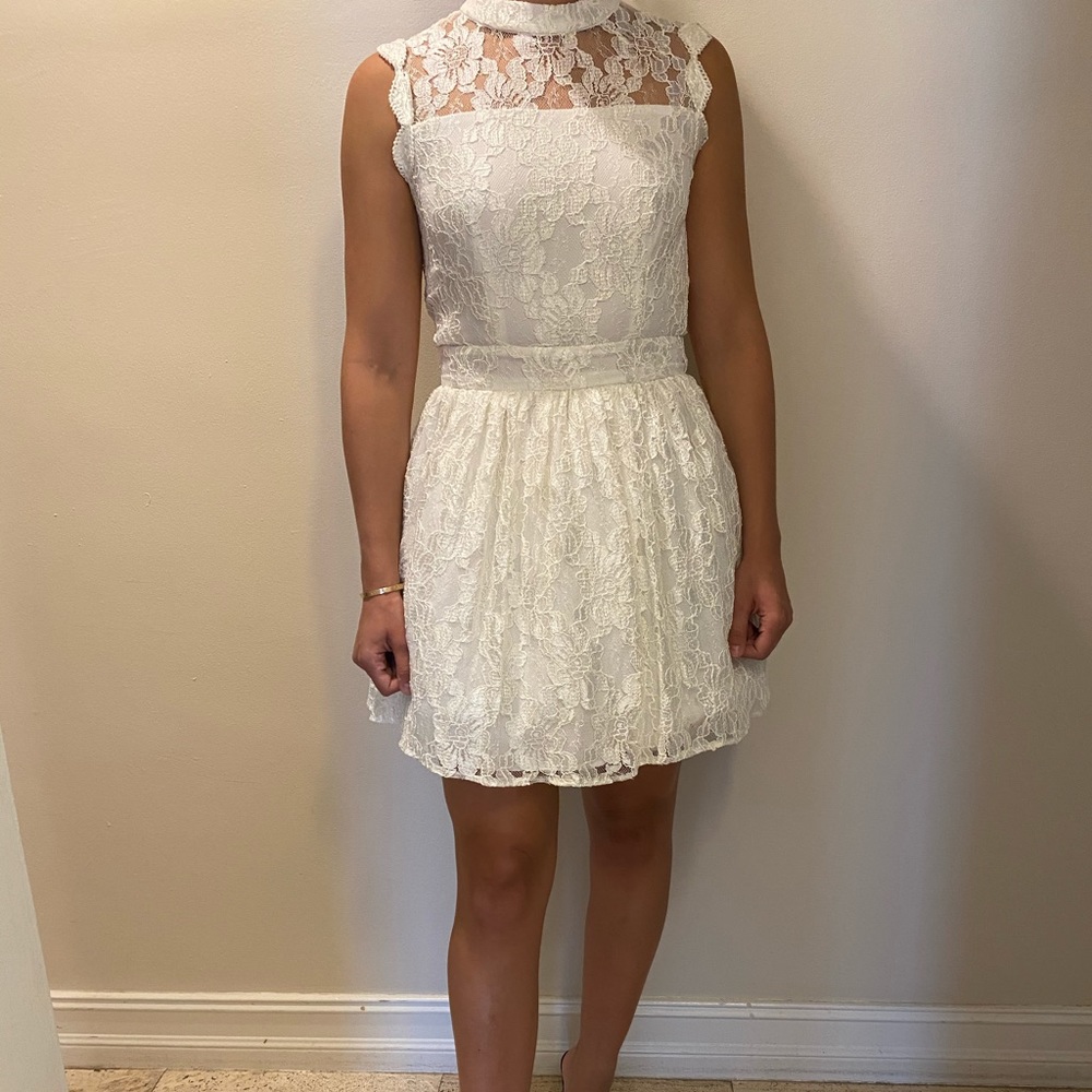 Alexis white lace dress